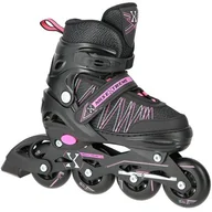 Rolki - Nils Extreme NH11912 A 2w1 BLACK/PINK ROZM. M(35-38) ŁYŻWOROLKI Z WYM. PŁ. HOKEJOWĄ EXTREME - miniaturka - grafika 1