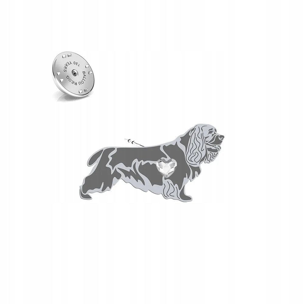 Wpinka Srebrna z psem Sussex Spaniel 925 Biżuteria Prezent DEDYKACJA GRATIS