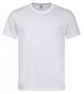 Koszulki męskie - Biały Bawełniany T-Shirt Męski Bez Nadruku -STEDMAN- Koszulka, Krótki Rękaw, Basic, U-neck - Stedman - miniaturka - grafika 1