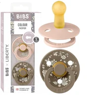 Smoczki uspokajające - Bibs Liberty Colour Smoczek Uspokajający Kauczuk 2-Pack Capel Blush M - miniaturka - grafika 1