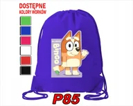 Torby szkolne - Worek Szkolny Na Wf Buty Dla Dziecka Niebieski Piesek Króliko + Imię - miniaturka - grafika 1