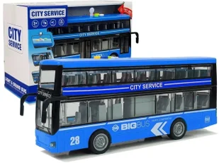 Autobus dwupiętrowy z napędem frykcyjn dźwięk nieb - Leantoys - Samochody i pojazdy dla dzieci - miniaturka - grafika 1