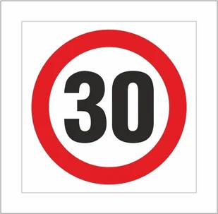 Znak drogowy OGRANICZENIE PRĘDKOŚCI DO 30 km/h, grube PCV3, format 30x30 - Akcesoria BHP - miniaturka - grafika 1