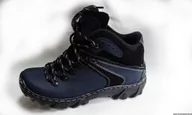 Buty trekkingowe damskie - SKÓRZANE TREKINGI GRANATOWY WYGODNE 37 - miniaturka - grafika 1