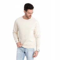 Bluzy męskie - Bluza męska dresowa BASIC 100% bawełna kremowa V11 OM-SSBN-0175 XL - miniaturka - grafika 1