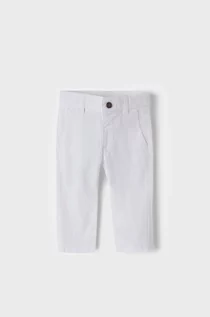 Spodnie damskie - Mayoral spodnie dziecięce kolor biały gładkie - grafika 1