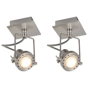 vidaXL Reflektory, 2 szt., srebrne, GU10 - Lampy sufitowe - miniaturka - grafika 1