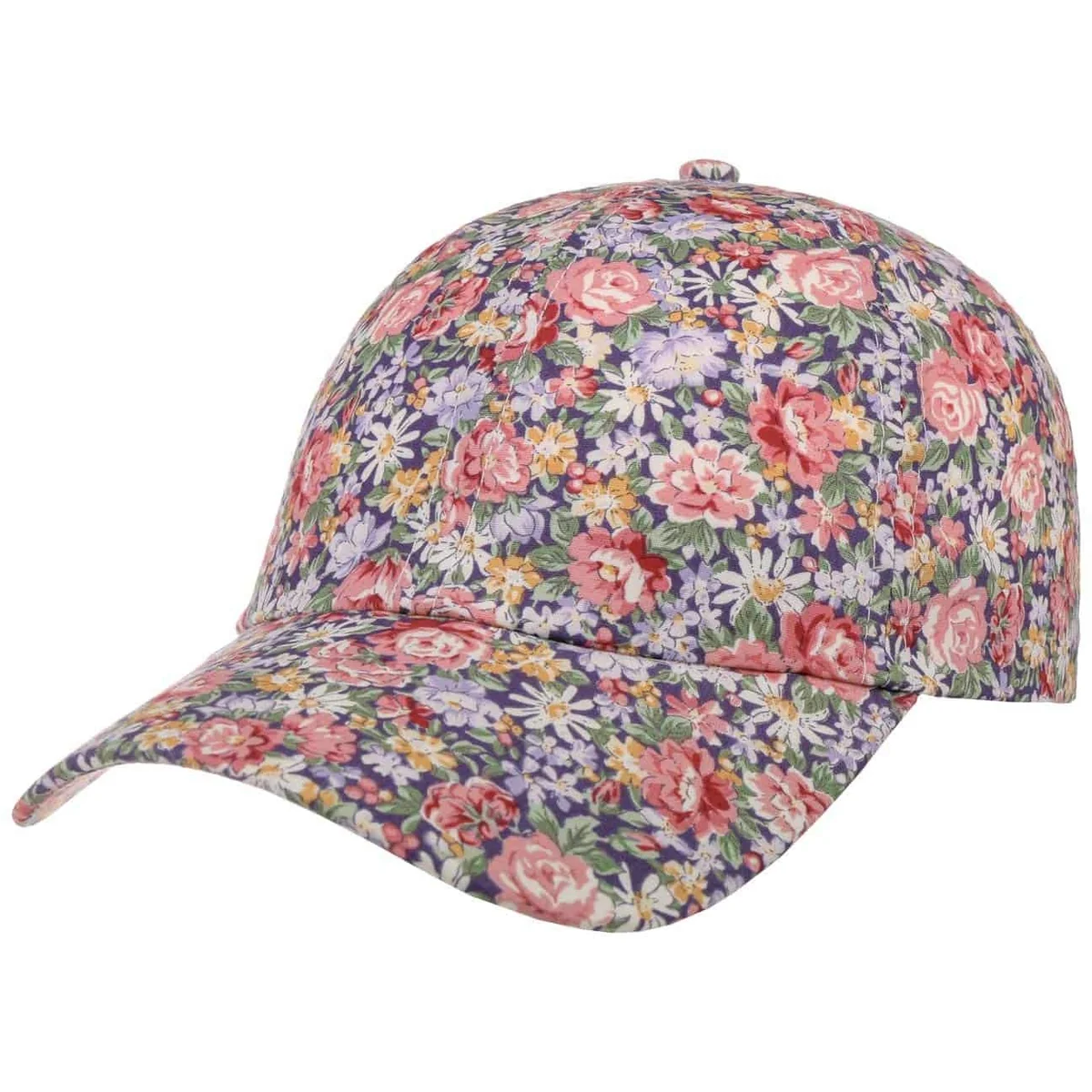 Lipodo Czapka Allover FlowersKobiety - z daszkiem damska baseball cap bawełniana Lato wiosna-lato - One Size ciemnoniebiesko-brudnoróżowy
