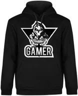 Bluzy męskie - BLUZA MĘSKA Z KAPTUREM PREZENT DLA CHLOPAKA MEZA GRACZA CZARNA R-XL A392 - miniaturka - grafika 1