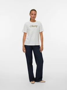 Vero Moda Koszulka w kolorze białym - Koszulki i topy damskie - miniaturka - grafika 1