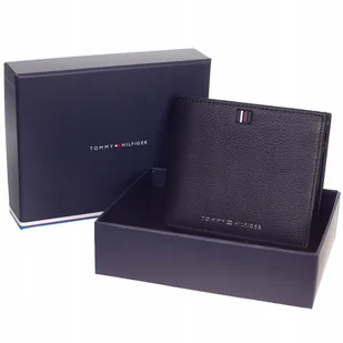 Tommy hilfiger bezpieczny portfel skórzany th central cc and coin czarny - Portfele - miniaturka - grafika 1