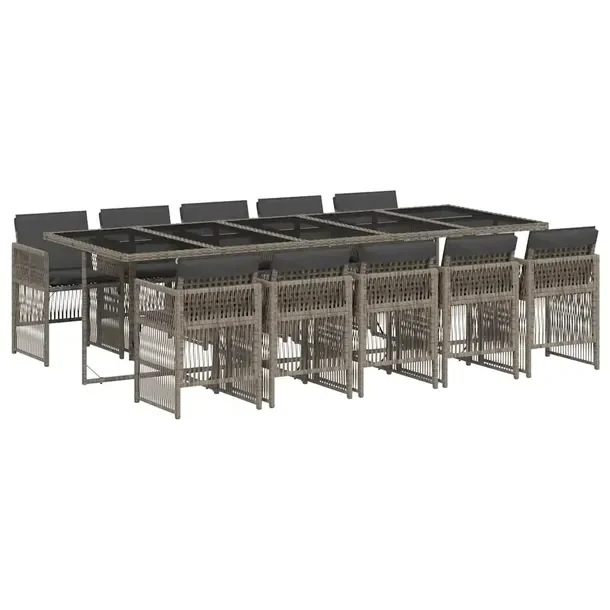 Zestaw mebli ogrodowych szaro-czarny, wymiary: 275 x 106 x 73 cm
