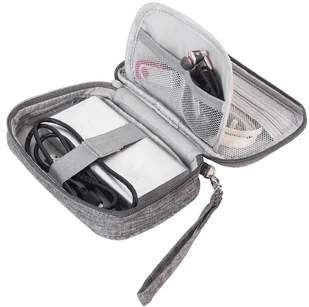 Organizer podróżny na kable i ładowarki szary - Torby na laptopy - miniaturka - grafika 6