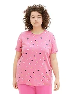 Koszulki i topy damskie - TOM TAILOR Damska koszulka Plussize ze wzorem serca, 31796 - Pink Geo Shapes Design, 48 - miniaturka - grafika 1