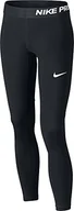 Legginsy - Nike Dziewczęce legginsy Performance, czarne/czarne/białe, XS - miniaturka - grafika 1