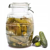 Pojemniki kuchenne - 2,8 L beczka słoik na ogórki weki przetwory jedzenie kapusta soki szklany - miniaturka - grafika 1