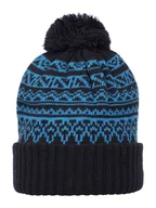 Czapki damskie - Icepeak Czapka dzianinowa "Hull" w kolorze czarno-niebieskim - miniaturka - grafika 1