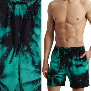 KĄPIELÓWKI MĘSKIE Atlantic Modne Luźne Szorty z Hawajskim Nadrukiem - M - Kąpielówki męskie - miniaturka - grafika 1