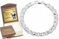 Bransolety męskie - Bransoletka Srebrna Męska Monaliza 9,0 mm Pełna Diamentowana pr 925 Grawer - miniaturka - grafika 1