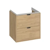 Szafki łazienkowe - Szafka pod umywalkę wisząca Atrato 59.4x44.8x60.5 cm brązowa dąb Cersanit - miniaturka - grafika 1