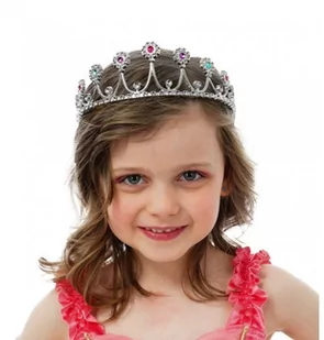 Tiara księżniczki, srebrna z kamieniami - Dodatki do strojów karnawałowych - miniaturka - grafika 1