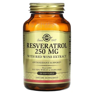 SOLGAR SOLGAR Resveratrol 250mg 60caps - Witaminy i minerały dla sportowców - miniaturka - grafika 1