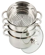 Garnki - Komplet garnków na parę 5 elementów 24cm L9-C34 - miniaturka - grafika 1