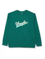 Bluzy męskie - Wrangler Męska bluza z okrągłym dekoltem, Bayberry Green, 3XL duże rozmiary - miniaturka - grafika 1