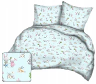 Pościel - pościel bawełna lux 160x200 + 2 poszewka B 545-3 zajęczaki błękit Wielkanoc - miniaturka - grafika 1