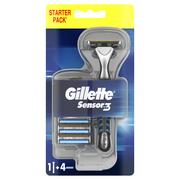 Maszynki do golenia i wkłady - Gillette Blue3 Rączka Maszynki Do Golenia + Ostrza Wymienne 4 sztuki - miniaturka - grafika 1