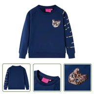 Bluzy dla dziewczynek - Bluza dziecięca - granatowa - 104 - Bluza Dla Dziecka - miniaturka - grafika 1