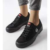 Trampki damskie - Czarne trampki Lee Cooper LCW-23-44-1652L - miniaturka - grafika 1