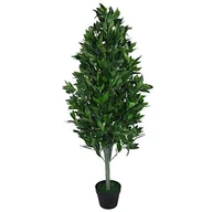 Sztuczne drzewka - Leaf Design UK 120 cm (4 m) Sztuczna piramida z drzewem wykuszowym Topiary bardzo duża czarna plastikowa doniczka, zielony stożek - miniaturka - grafika 1