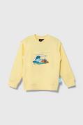 Bluzy dla chłopców - Emporio Armani bluza bawełniana dziecięca x The Smurfs kolor żółty z aplikacją - miniaturka - grafika 1