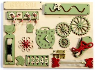 Zabawki sensoryczne - tablica manipulacyjna mała - 40x30 cm - naturalna - miniaturka - grafika 1