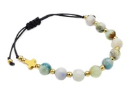 Bransoletki - Bransoletka różaniec hackmanit hematyt regulowana krzyż - miniaturka - grafika 1