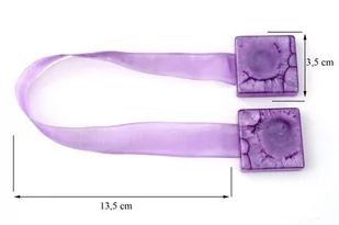 Upinacz dekoracyjny z magnesem kwadrat fioletowy x2 - Akcesoria do wystroju okien - miniaturka - grafika 1
