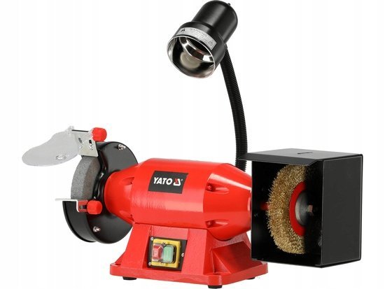 YATO Szlifierka Stołowa Dwutarczowa Do Ostrzenia 520w 150x32mm Podwójna Lampka