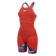 Stroje kąpielowe - Speedo Fastskin Lzr Ignite Kneeskin – Niebieski/Czerwony/Biały – Rozmiar 26 - miniaturka - grafika 1