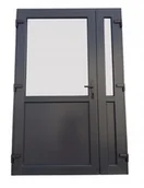 Drzwi wewnętrzne - Drzwi zewn. PCV antracyt 140x210 dwuskrzydłowe - miniaturka - grafika 1