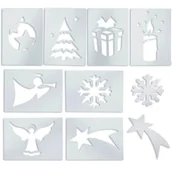 Ozdoby bożonarodzeniowe - Szablony świąteczne do sztucznego śniegu 10szt. - miniaturka - grafika 1