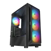 Obudowy komputerowe - Obudowa do komputera Rampage SHIVA z oknem 4x wentylator 120mm Rainbow czarna - miniaturka - grafika 1