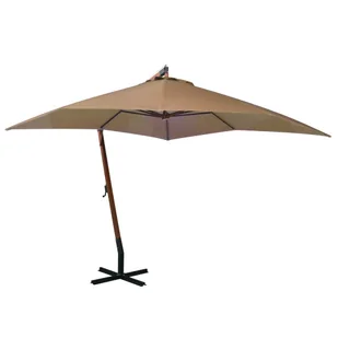 vidaXL Parasol ogrodowy wiszący, na jodłowym słupku, taupe, 3x3 m 313775 - Parasole ogrodowe - miniaturka - grafika 9