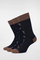 Skarpetki męskie - Zestaw 3 Par Wysokich Skarpet We Wzory PM7 - miniaturka - grafika 1