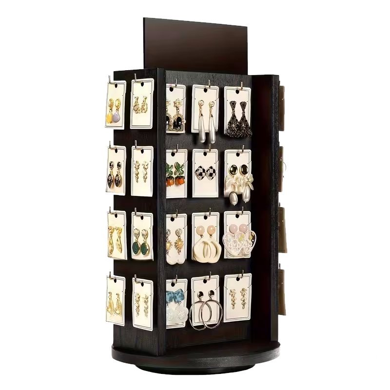 Obrotowy Stojak Organizer na Kolczyki Czarny 40 Haczyków