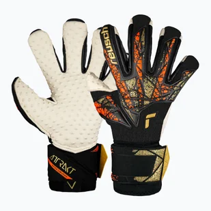 Rękawice bramkarskie Reusch Attrakt SpeedBump Ortho-Tec black/gold/orange - Piłka nożna - miniaturka - grafika 1