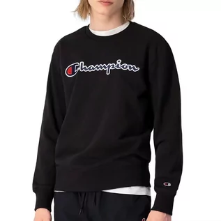 Bluzy sportowe męskie - Bluza Champion Embroidered Script Logo Sweatshirt 217061-KK001 - czarna - grafika 1