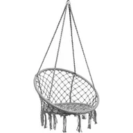 Fotele ogrodowe wiszące - SZARY FOTEL WISZACY BOHO BOCIANIE GNIAZDO - miniaturka - grafika 1