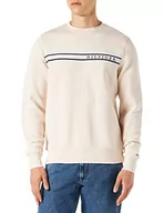 Bluzy męskie - Tommy Hilfiger Męska bluza z okrągłym dekoltem z taśmą Hilfiger, pióro biała, S - miniaturka - grafika 1