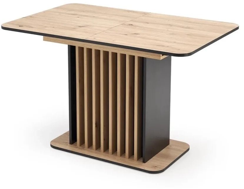 Stół rozkładany WILSON 120158x77 dąb artisan/czarny HALMAR